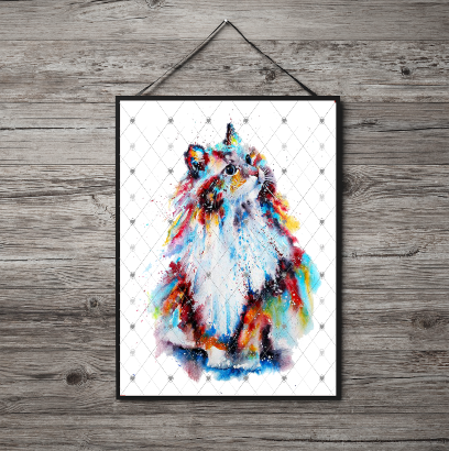 Ragdoll Cat A4 Print, Ragdoll Cat Custom Print, Personalised Art - Click Image to Close